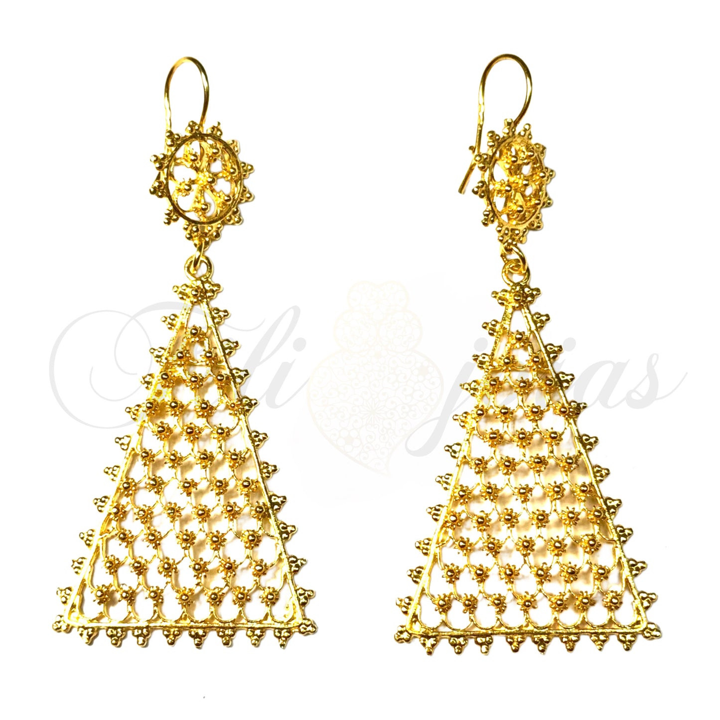 Brinco Triângulo Rendilhado (Tamanho grande)