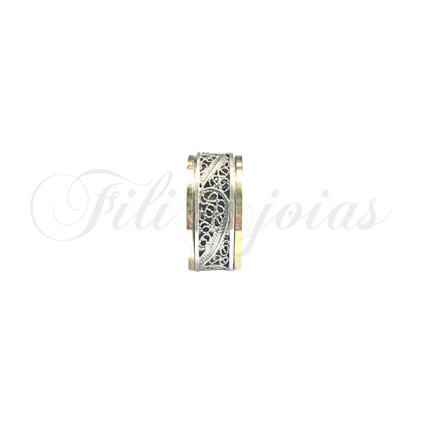 Anel de Filigrana Prata e Ouro