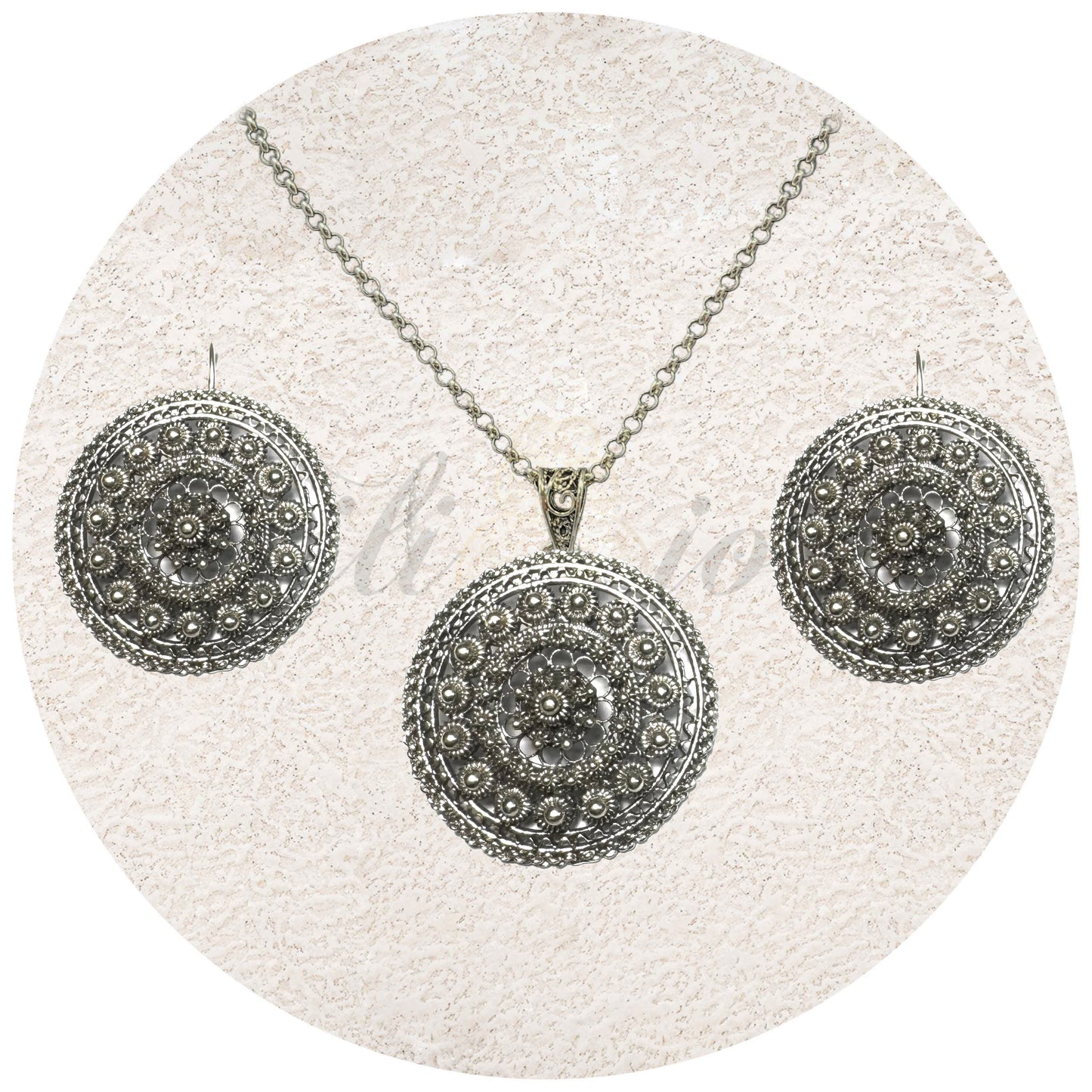 Conjunto de Filigrana e Caramujos