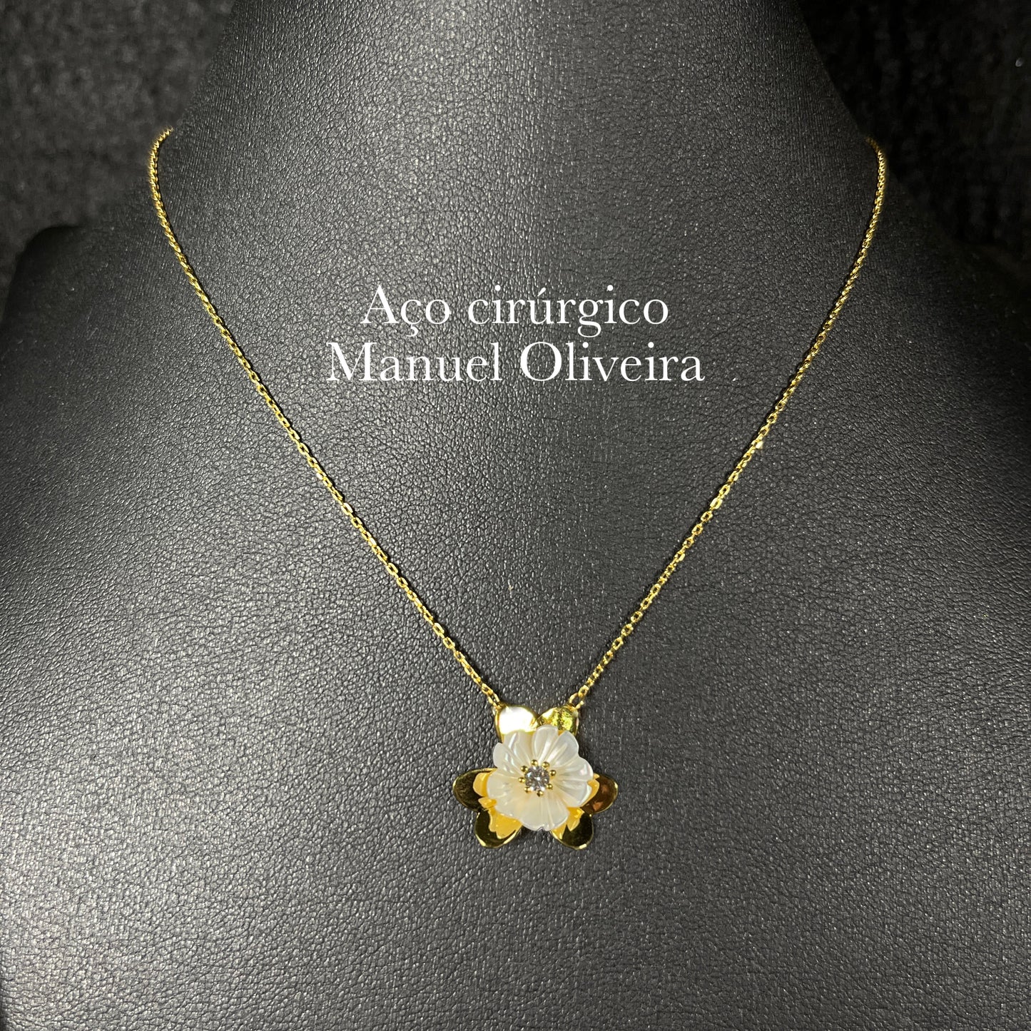 •Fio + Medalha Flor de Mar de Pérola