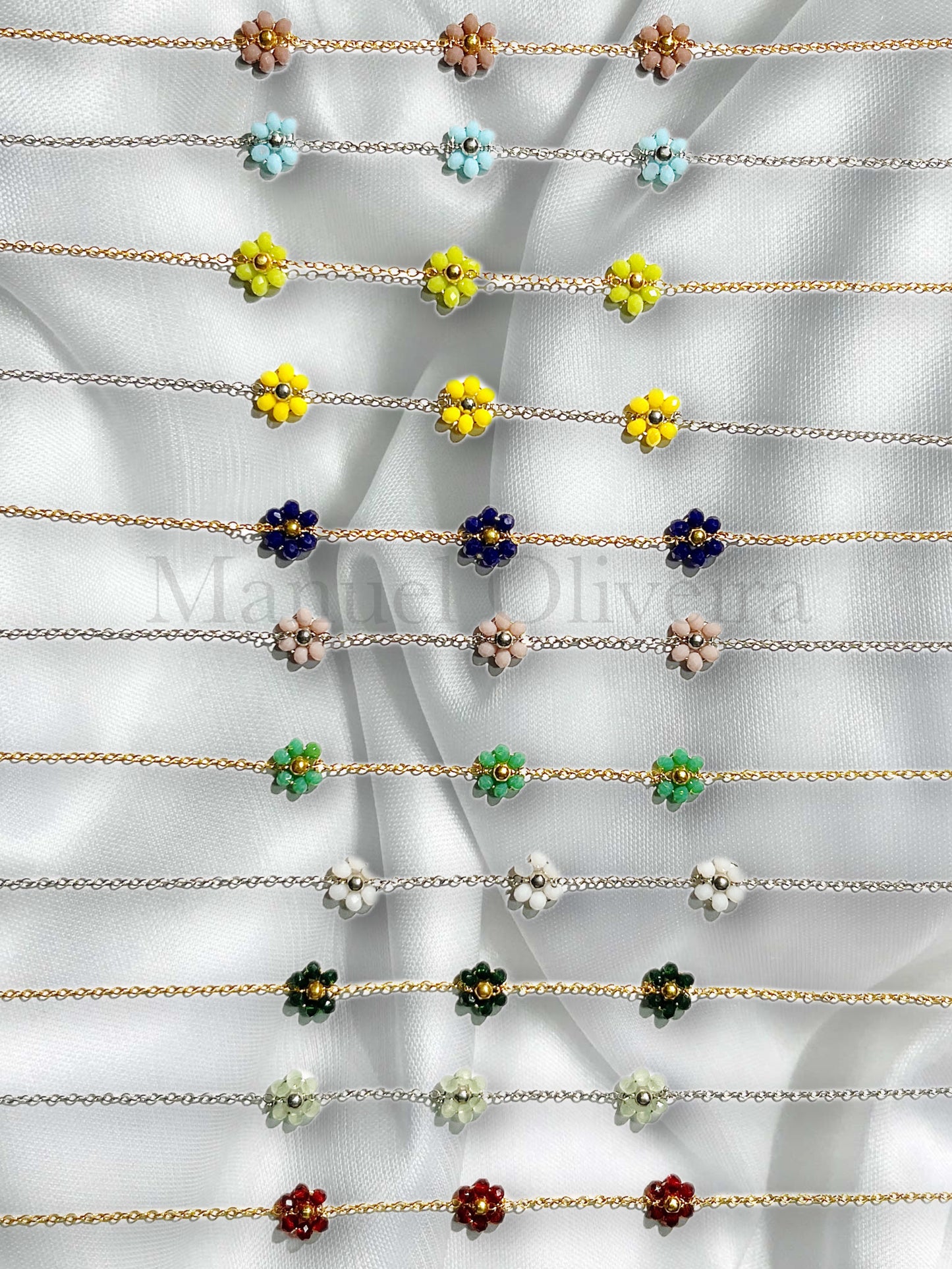 Pulseira 3 flores