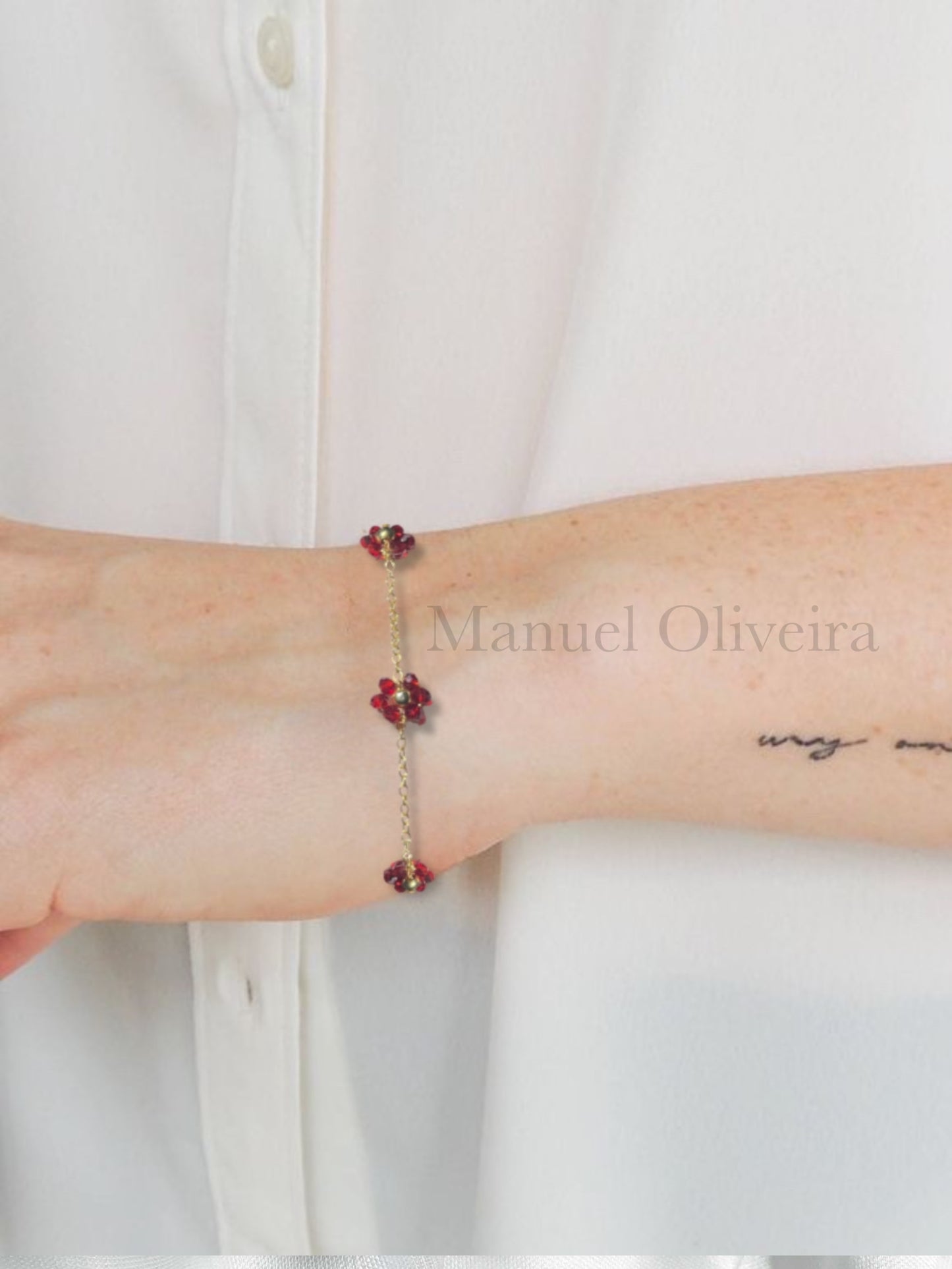 Pulseira 3 flores