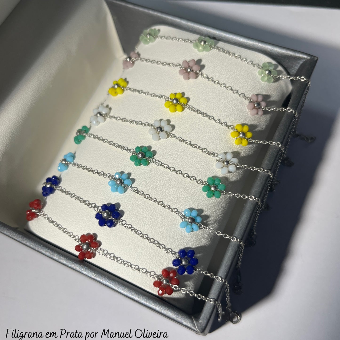 Pulseira 3 flores