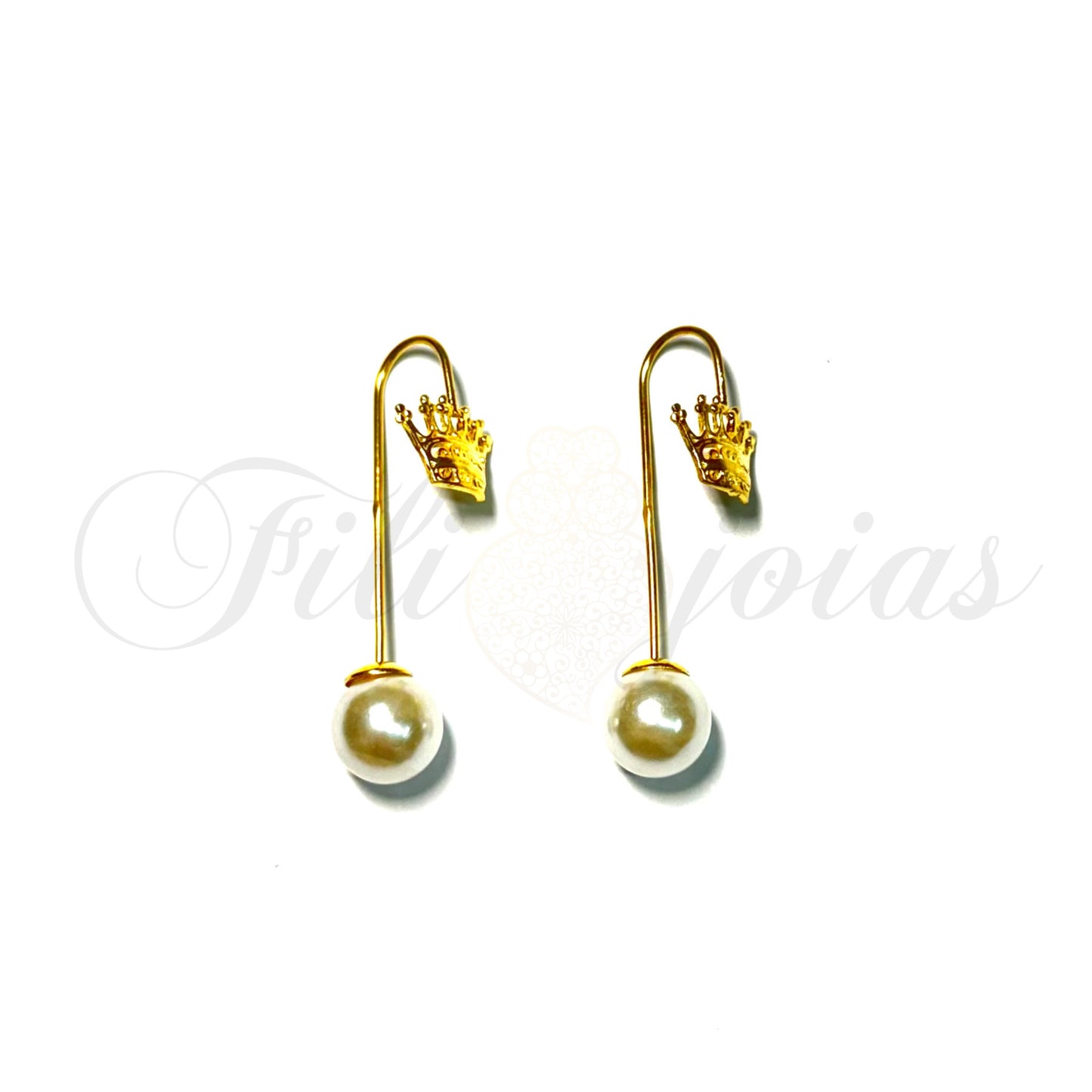 Brinco Pérola com Coroa