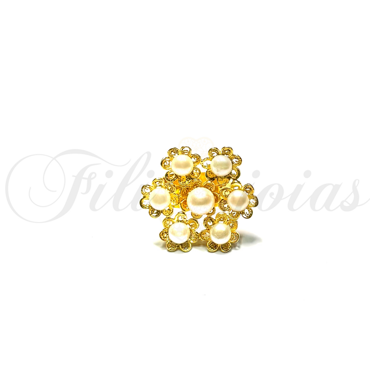 Anel Flores de Pérola