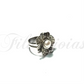 Anel Flor de Zircónias Brancas