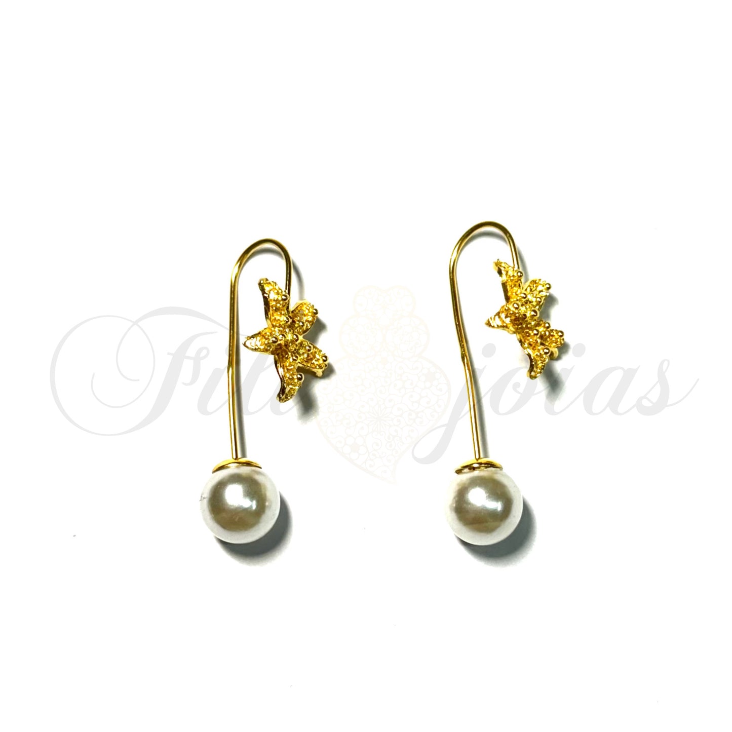 Brinco Pérola com Estrela do Mar