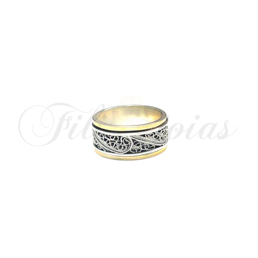Anel de Filigrana Prata e Ouro