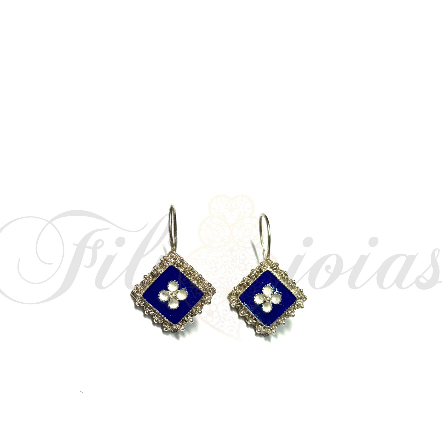 Brinco Losango de Esmalte com caramujos (tamanho M)