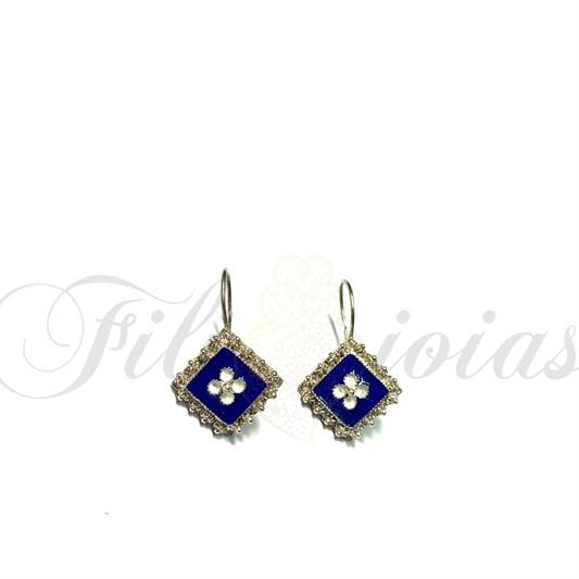 Brinco Losango de Esmalte com caramujos (tamanho M)