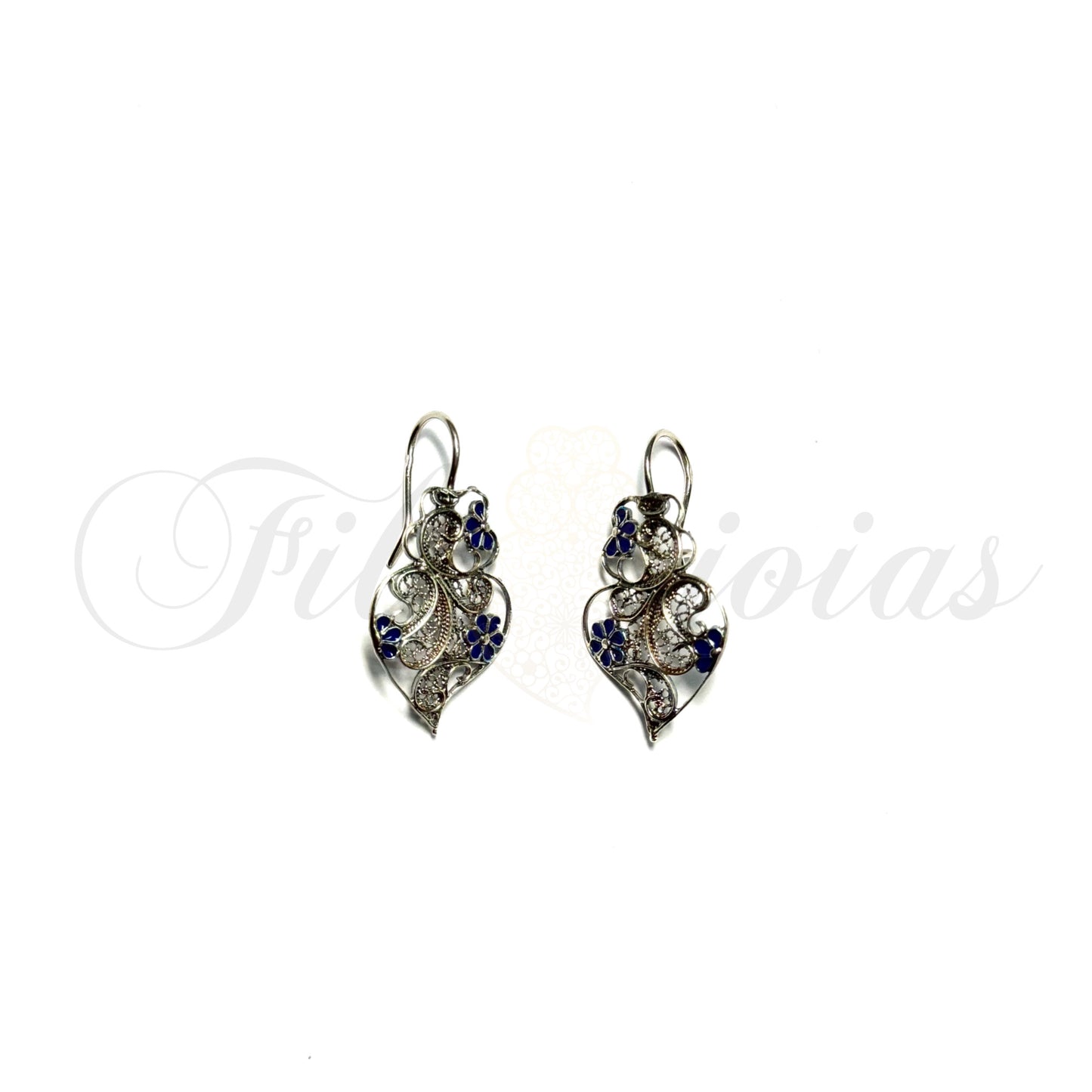 Brinco Coração de Viana Esmaltado com Flores
