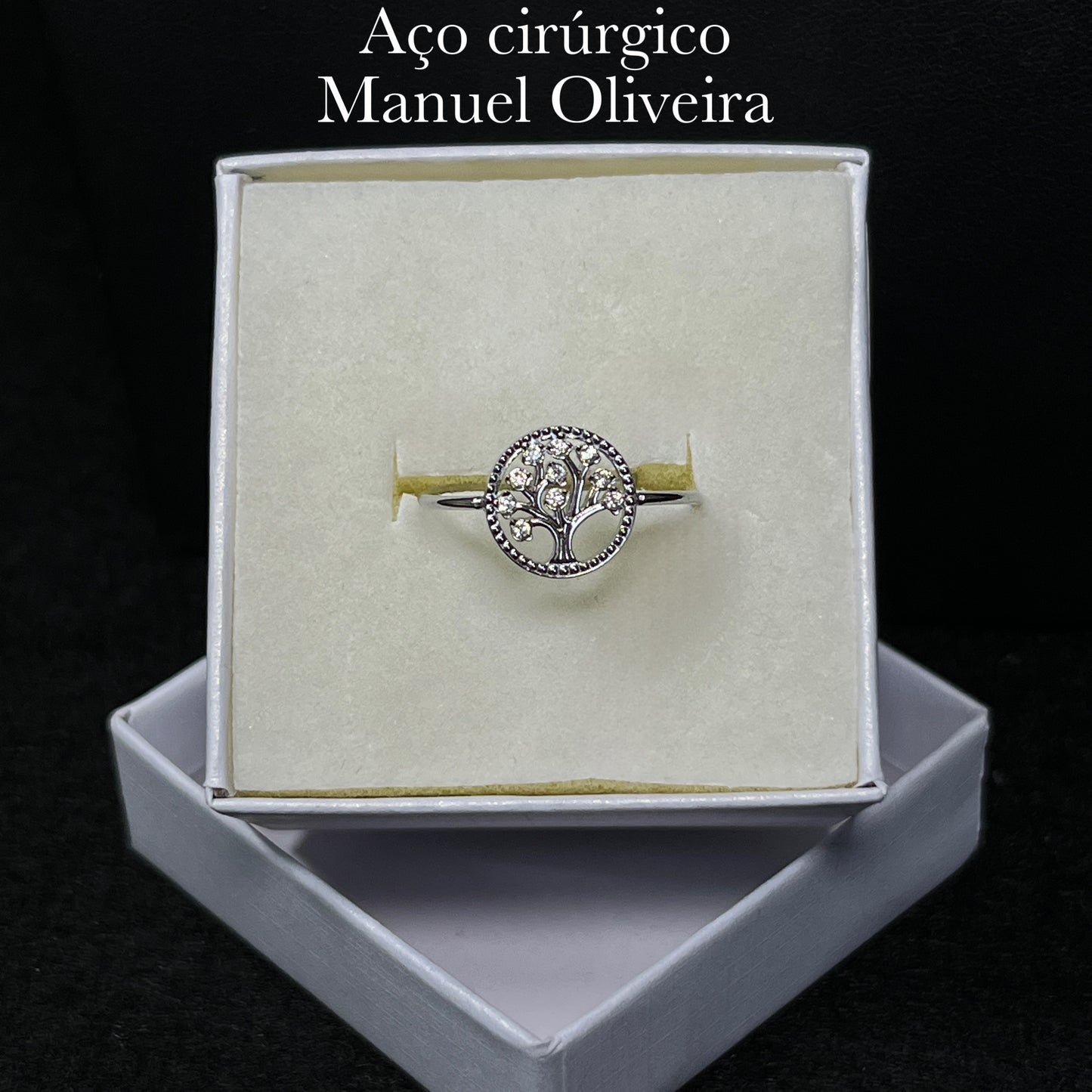 •Anel Árvore da Vida em Aço Cirúrgica Hipoalergênico