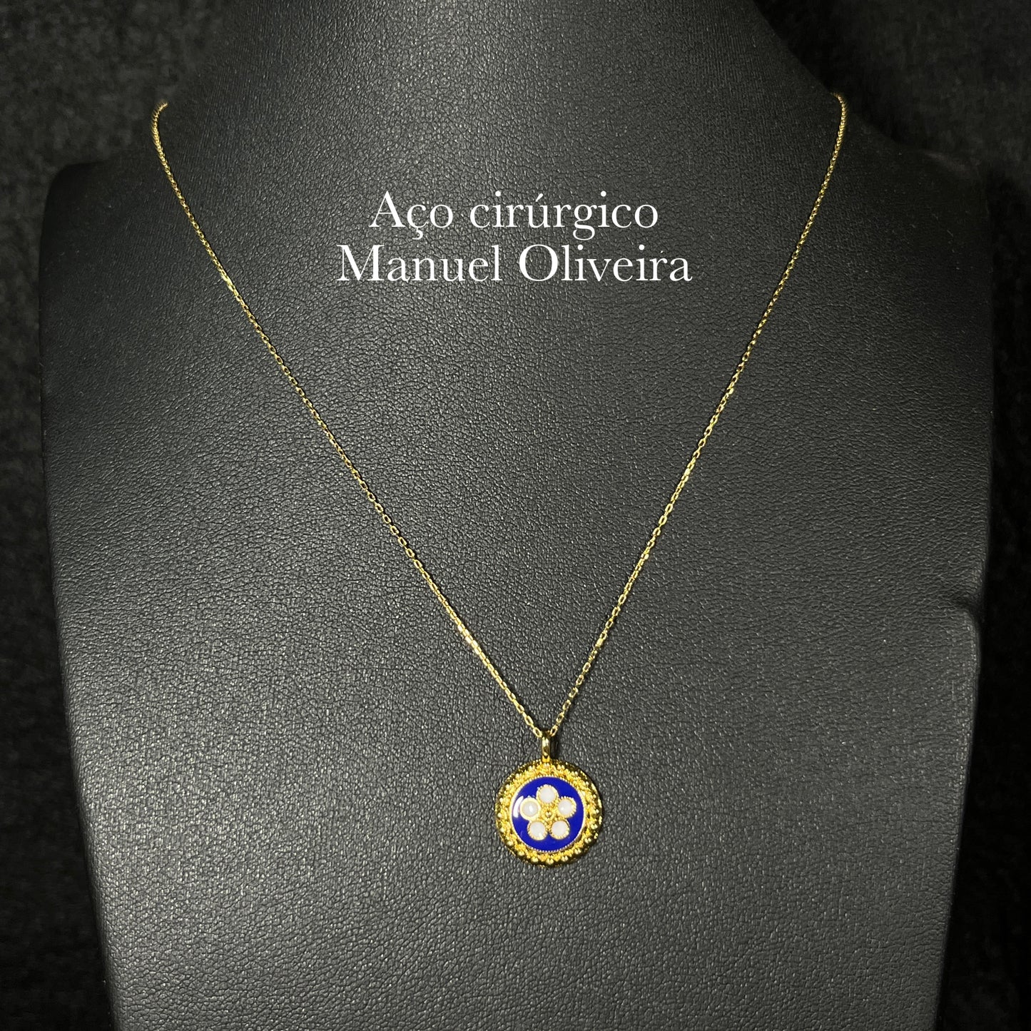 •Fio + medalha Rosinha de Portugal Aço Cirúrgico Hipoalergênico