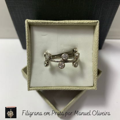 Anel de Zircónias Brancas